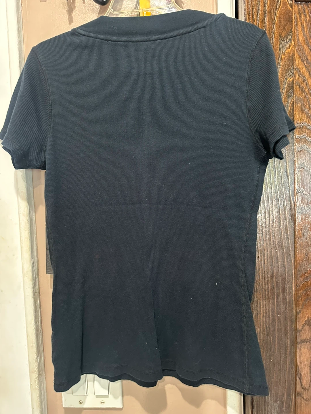 Sonoma Life + Style Black Ribbed V-Neck T-Shirt - photo 4