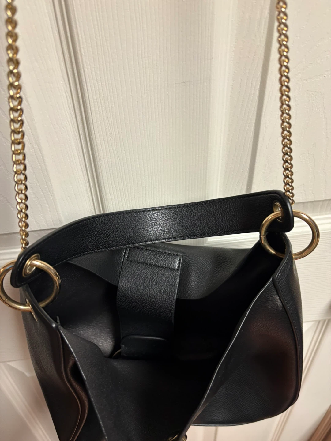 Black Faux Leather Shoulder Bag - photo 2