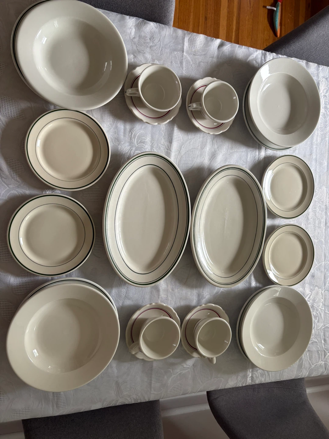 Porcelain Dinnerware Set - Cups, Saucers, Plates, and Platters - photo 2