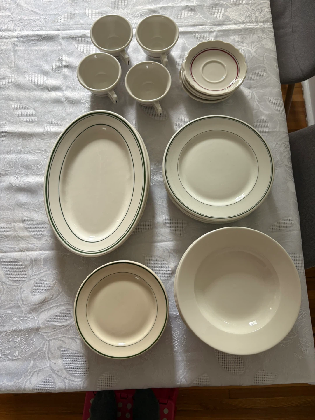 Porcelain Dinnerware Set - Cups, Saucers, Plates, and Platters - photo 4
