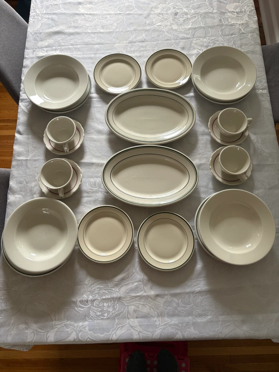 Porcelain Dinnerware Set - Cups, Saucers, Plates, and Platters - photo 3