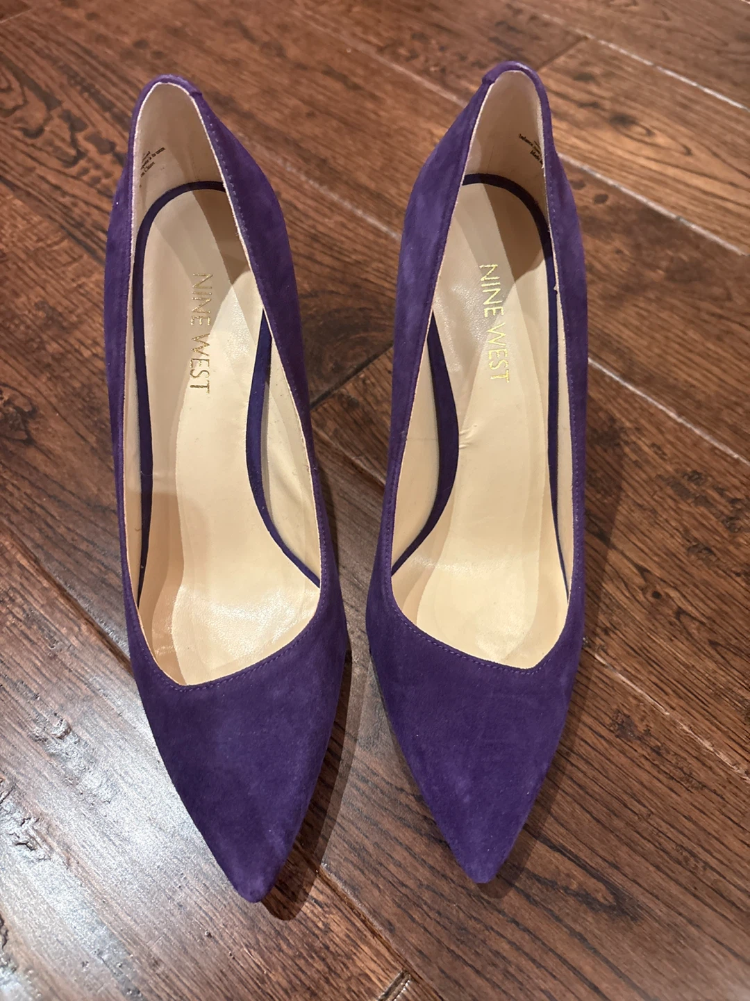 Nine West Purple Suede Pointed Toe Heels