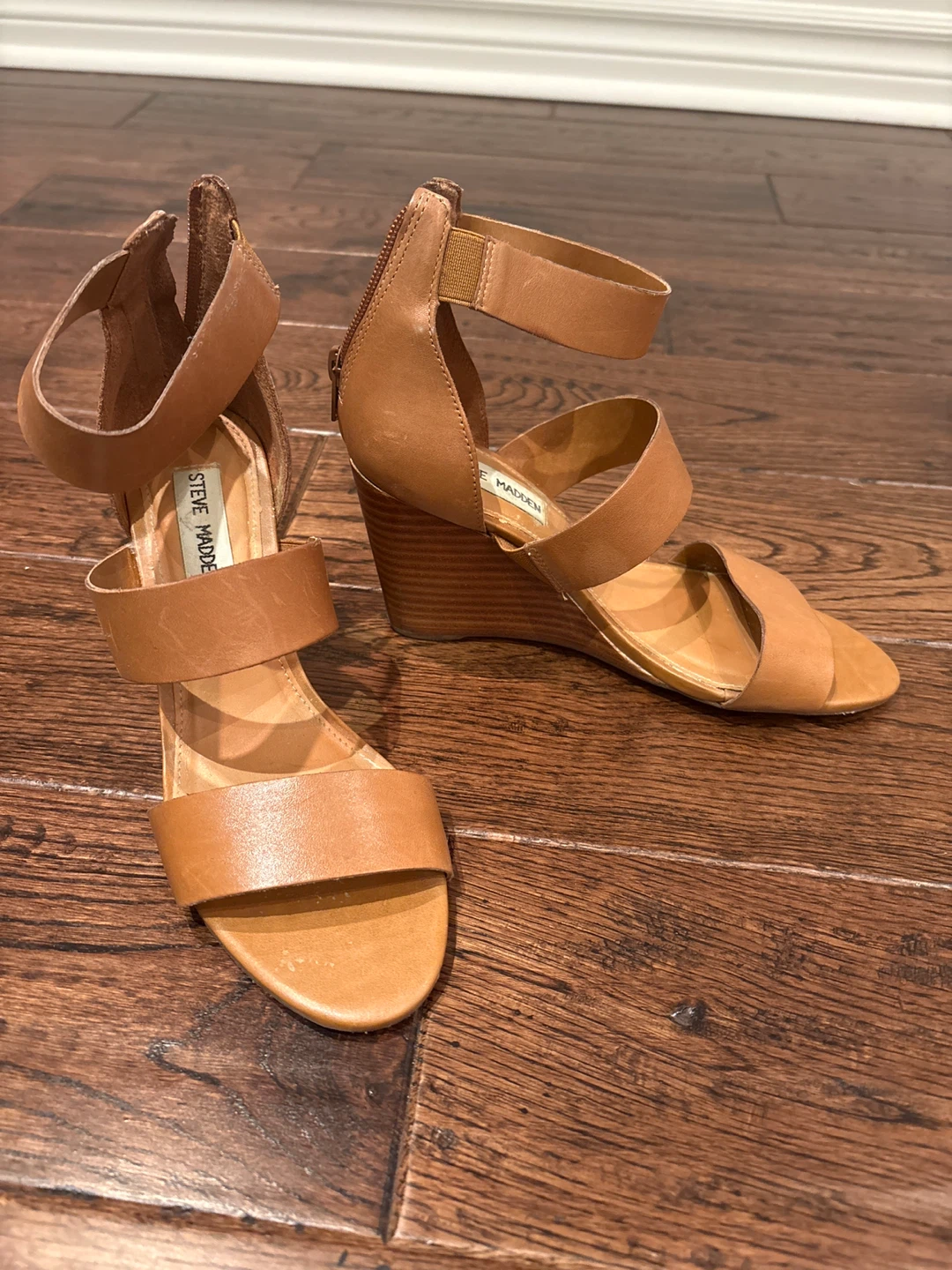 Steve Madden Women's Tan Leather Wedge Sandals - photo 2