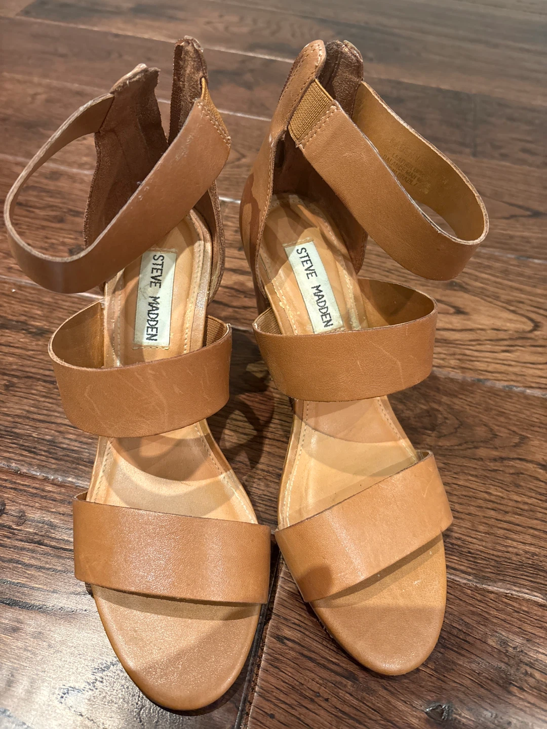 Steve Madden Women's Tan Leather Wedge Sandals - photo 3