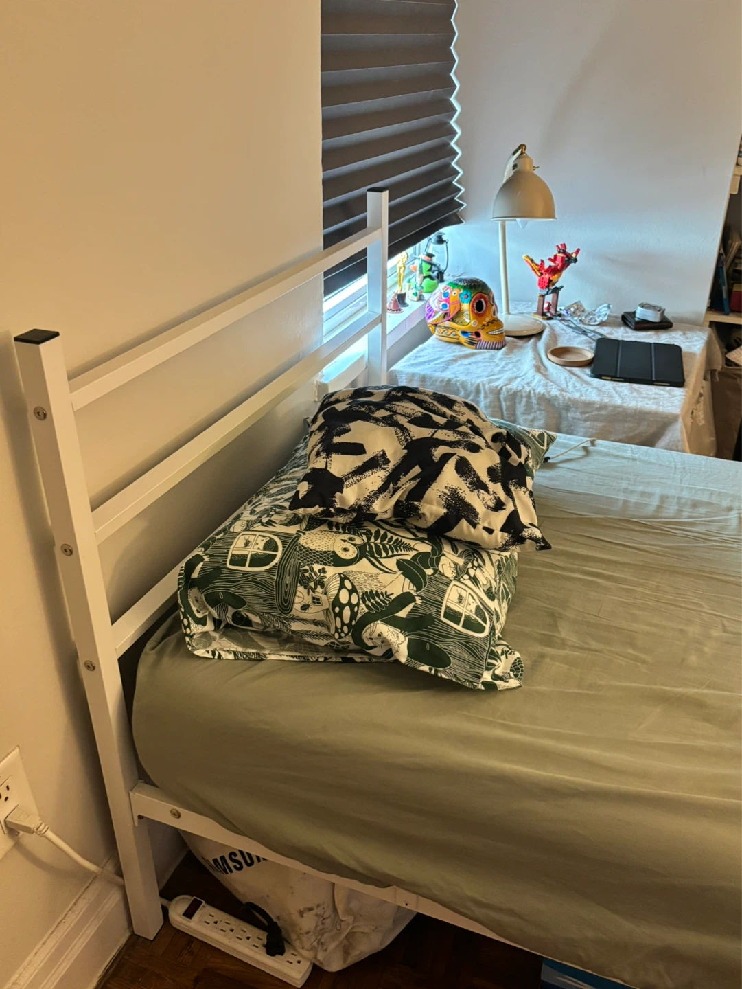 Twin Bed Frame - White Metal - photo 2