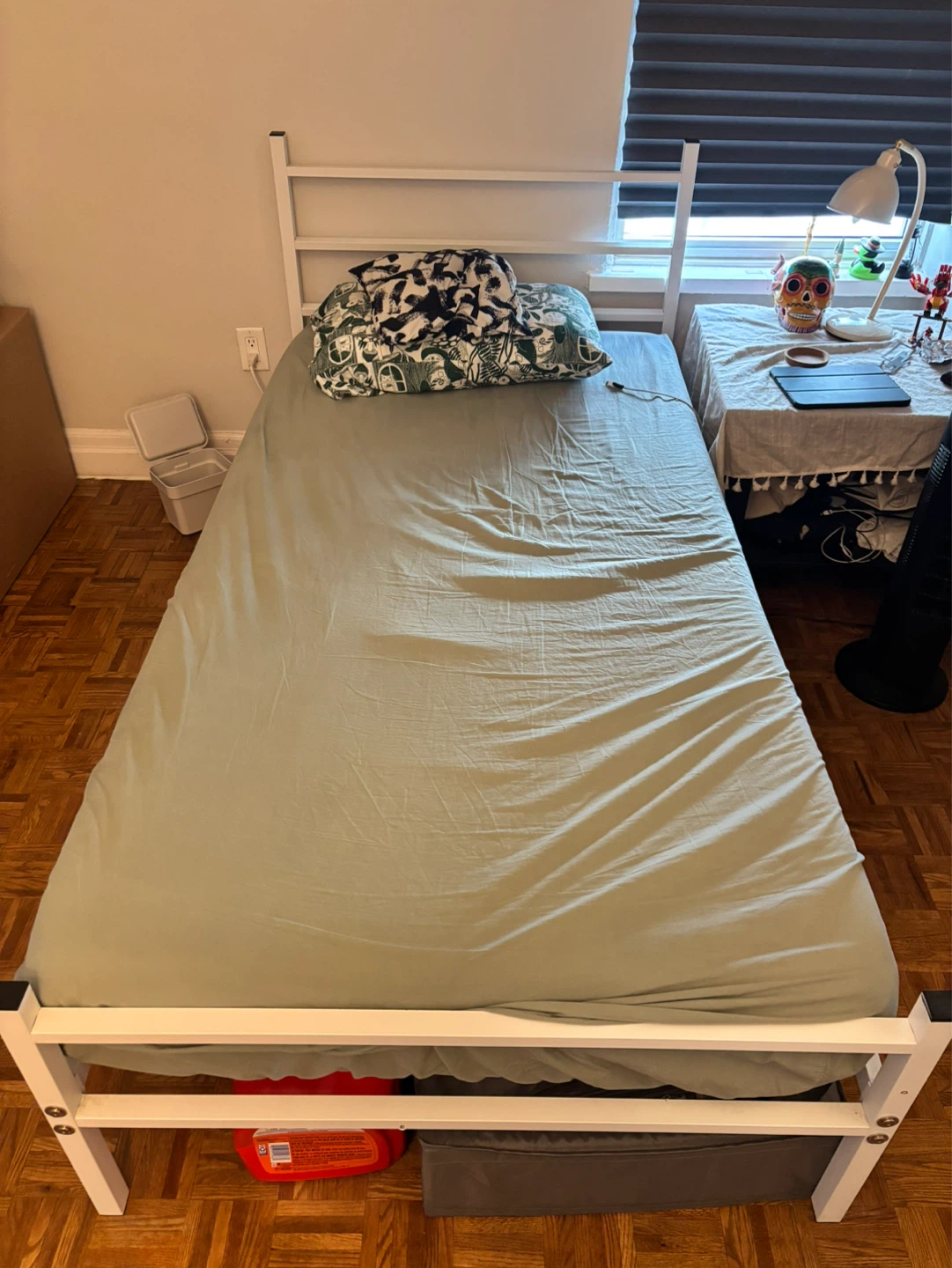 Twin Bed Frame - White Metal