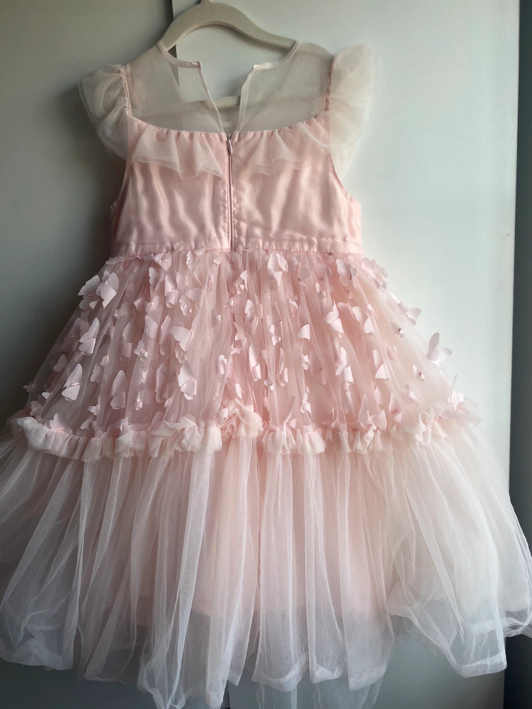 Pink Tulle Dress with Flower Appliques - photo 3