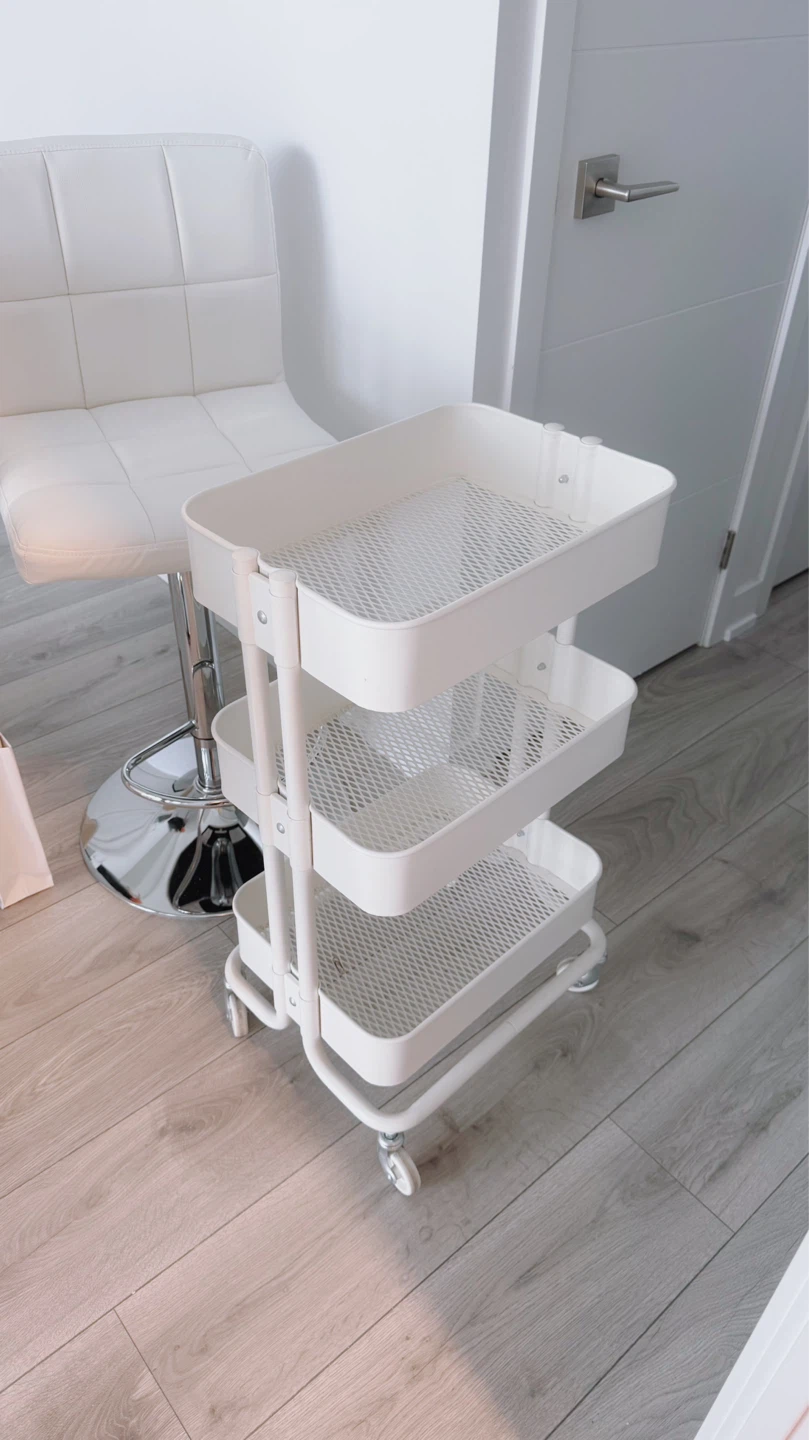 IKEA White 3-Tier Rolling Cart