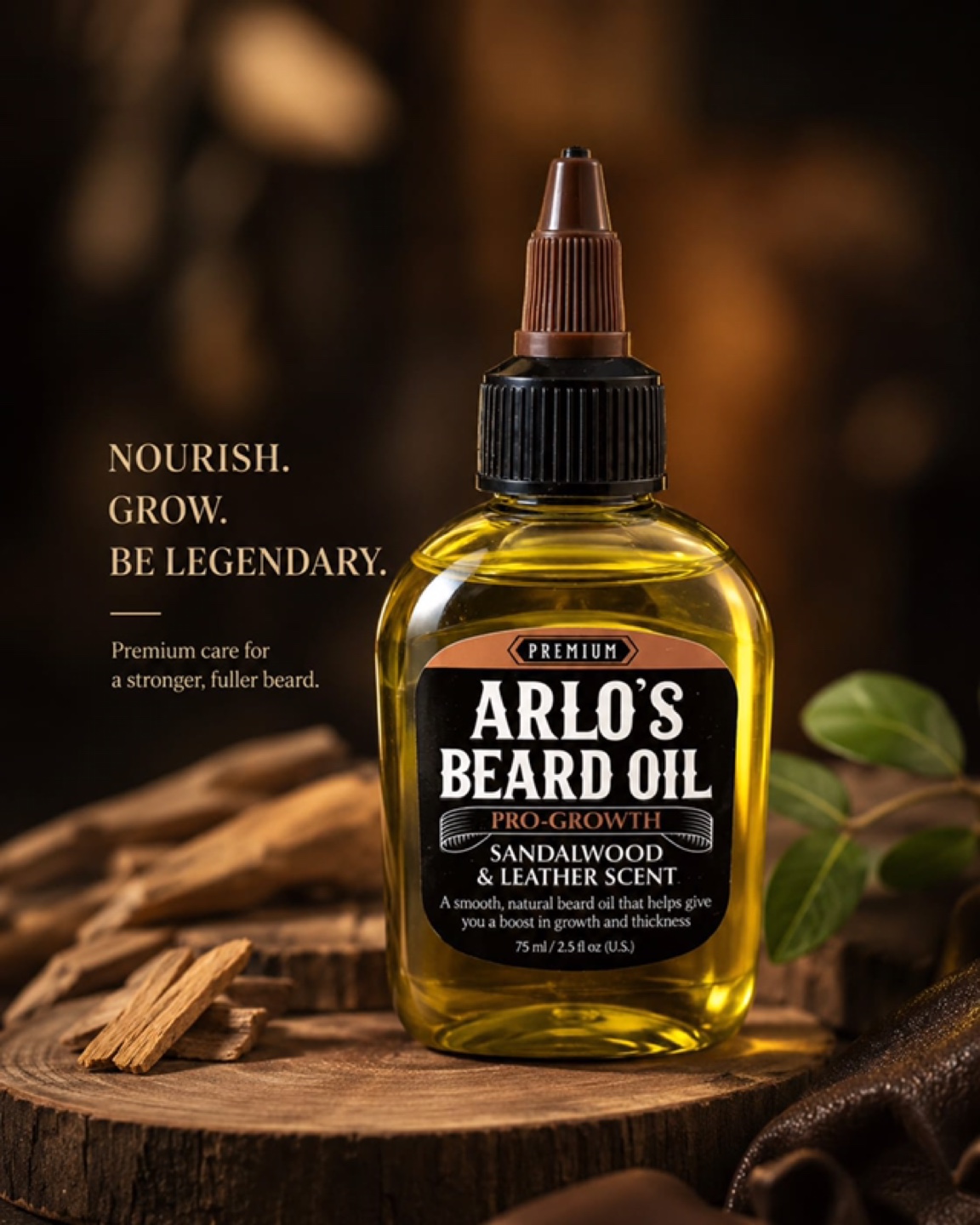 Arlo's Beard Oil - Sandalwood & Leather Scent (75 ml)