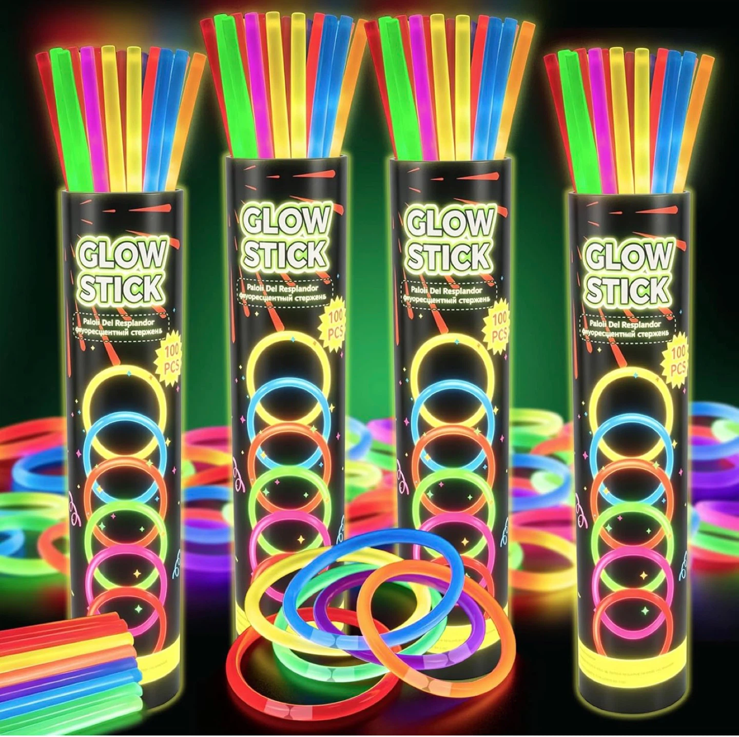400 Piece Glow Sticks Bulk Party Pack
