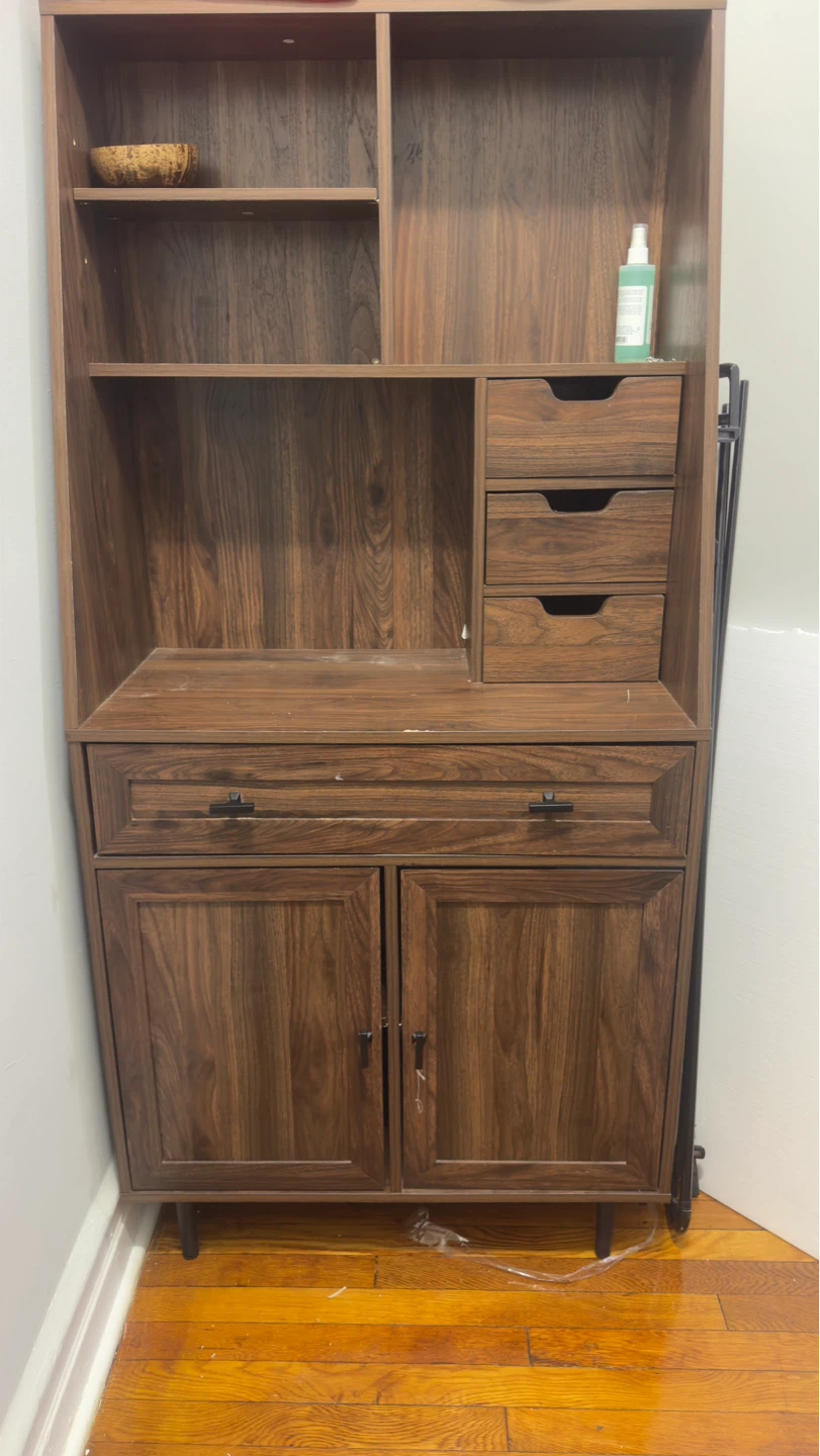 Wooden Storage Cabinet with Drawers and Doors