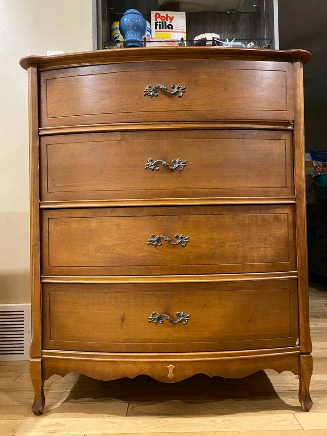 Vintage Wood French Provincial Tall Dresser (CAN DELIVER)