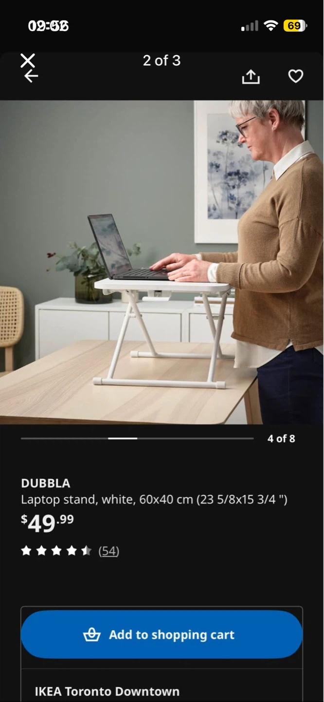 IKEA DUBBLA Laptop Stand - White, 60x40 cm - photo 2