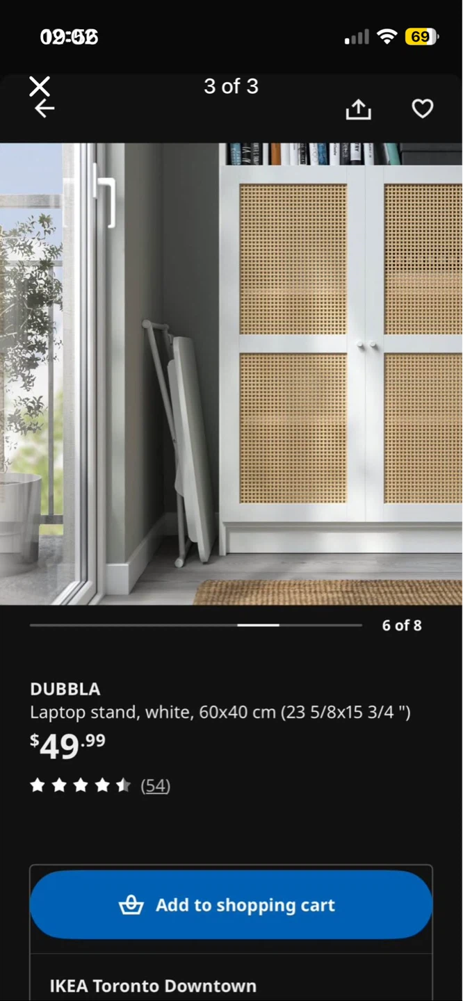 IKEA DUBBLA Laptop Stand - White, 60x40 cm - photo 3