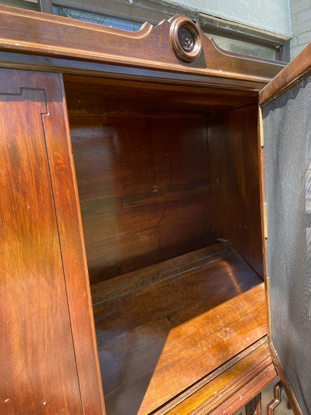 Antique Wooden Display Cabinet with Glass Doors - photo 3