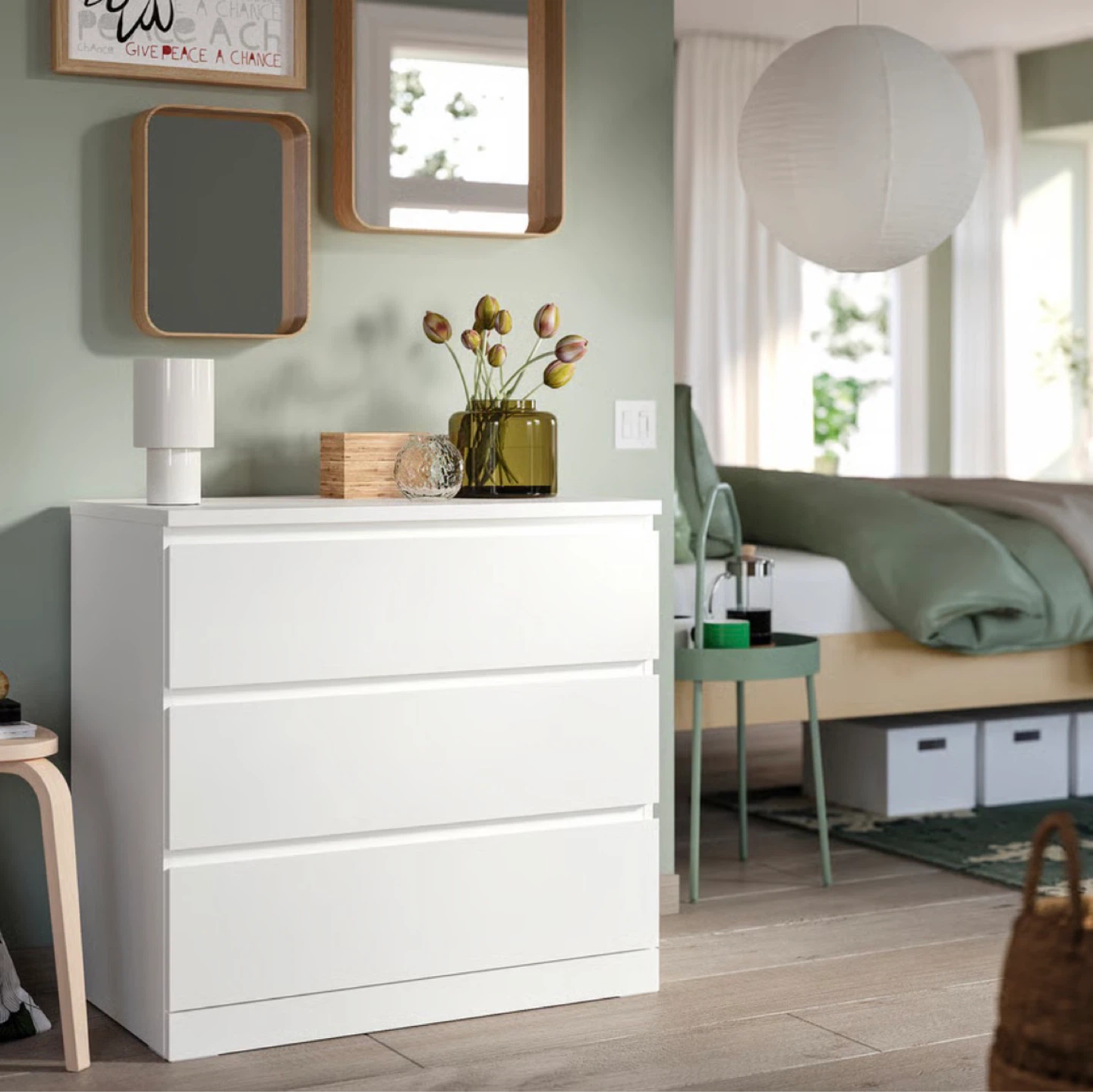 IKEA MALM 3-Drawer Chest - White