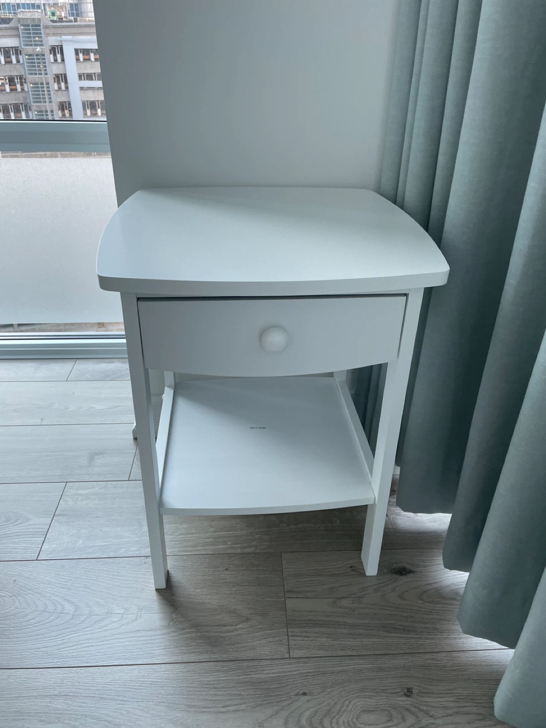 White Bedside Table with Drawer