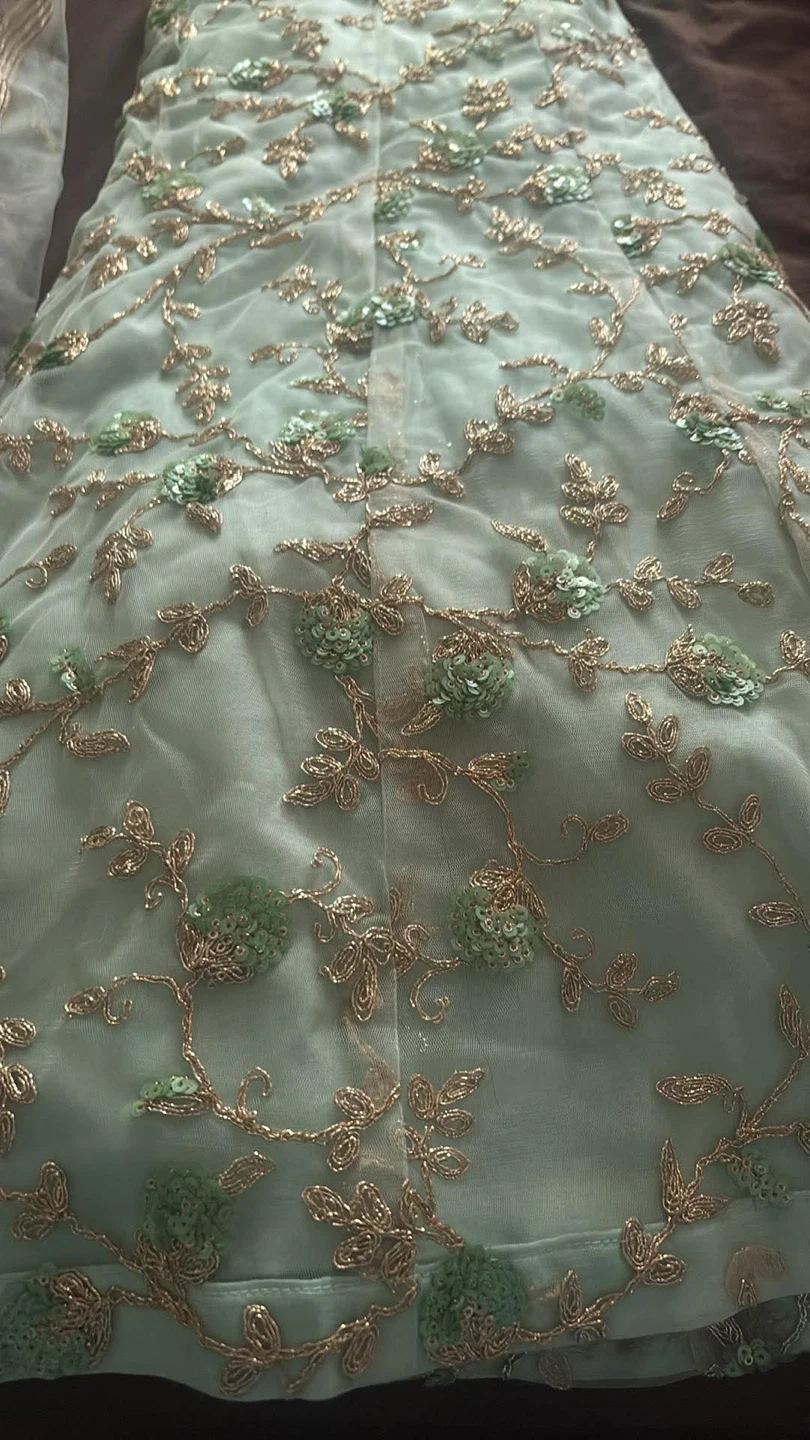 Mint Green Embroidered Lehenga Set Size 36
