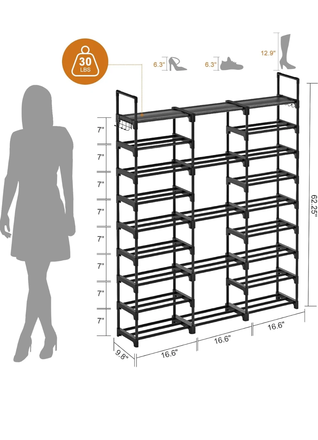 9 Tier Shoe Rack Organizer - photo 2