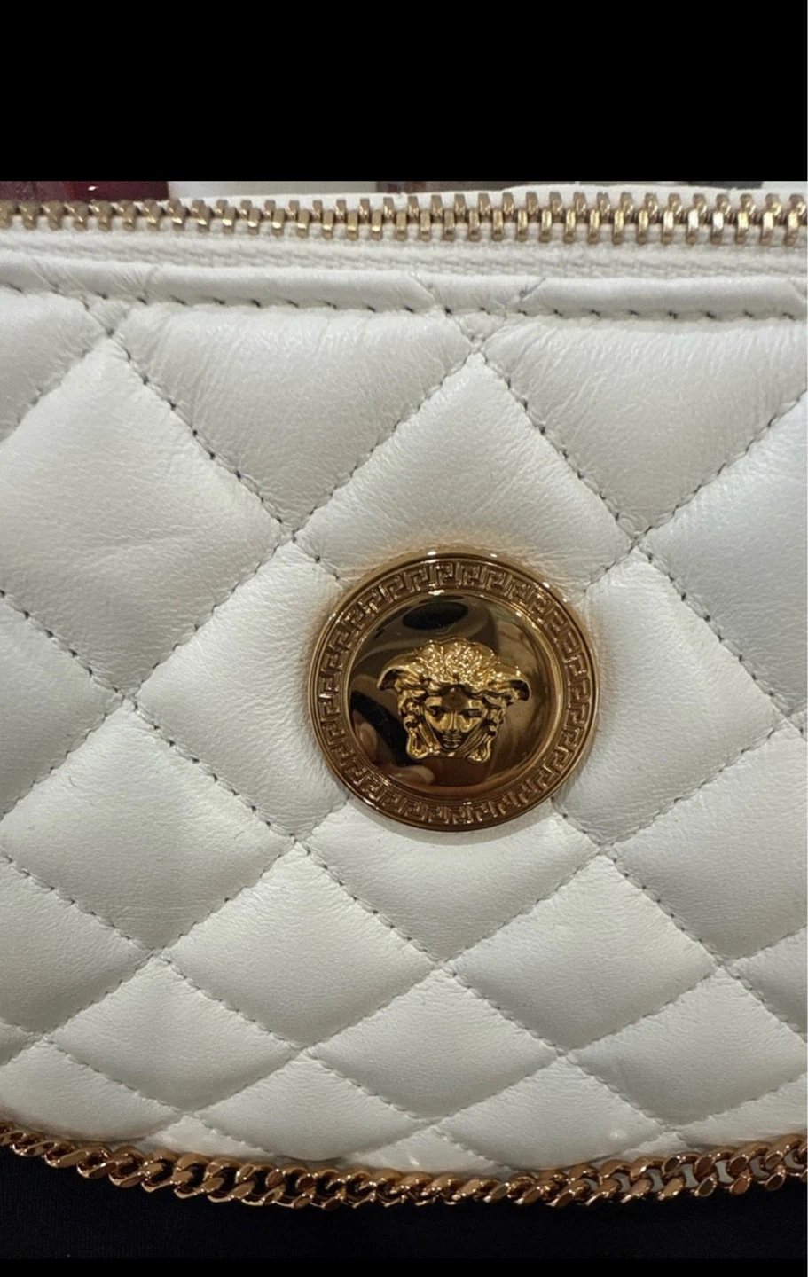 Versace White Quilted Leather Medusa Camera Bag - photo 3