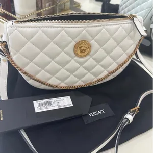 Versace White Quilted Leather Medusa Camera Bag