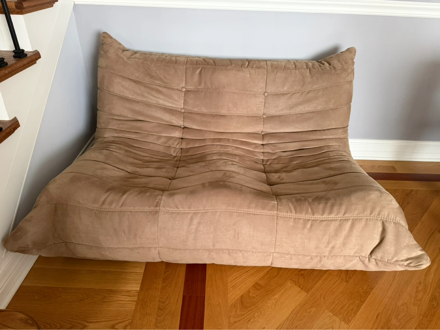 Camel Suede Tufted Lounge Chair - photo 3