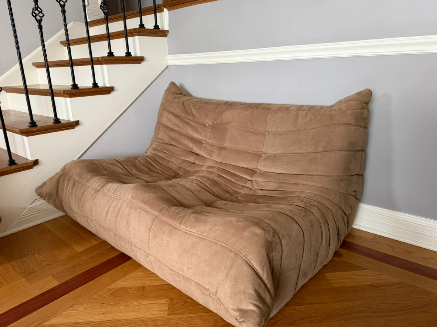 Camel Suede Tufted Lounge Chair - photo 2