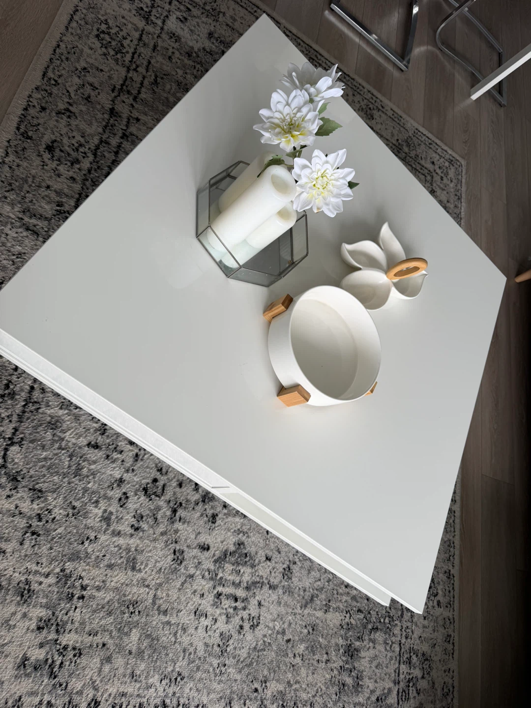 White Square Coffee Table with Storage