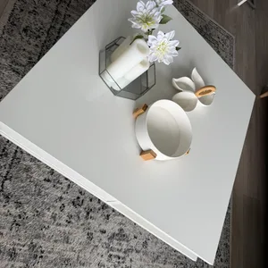 White Square Coffee Table with Storage