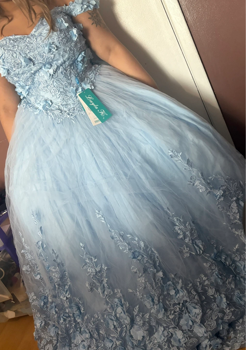Layla K. Baby Blue "May Queen" LK158 Formal Gown - Size 8