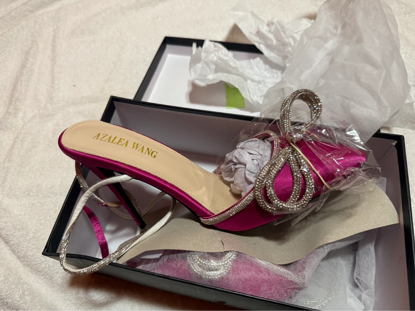 Azalea Wang Magenta Embellished Stiletto Heels - photo 2