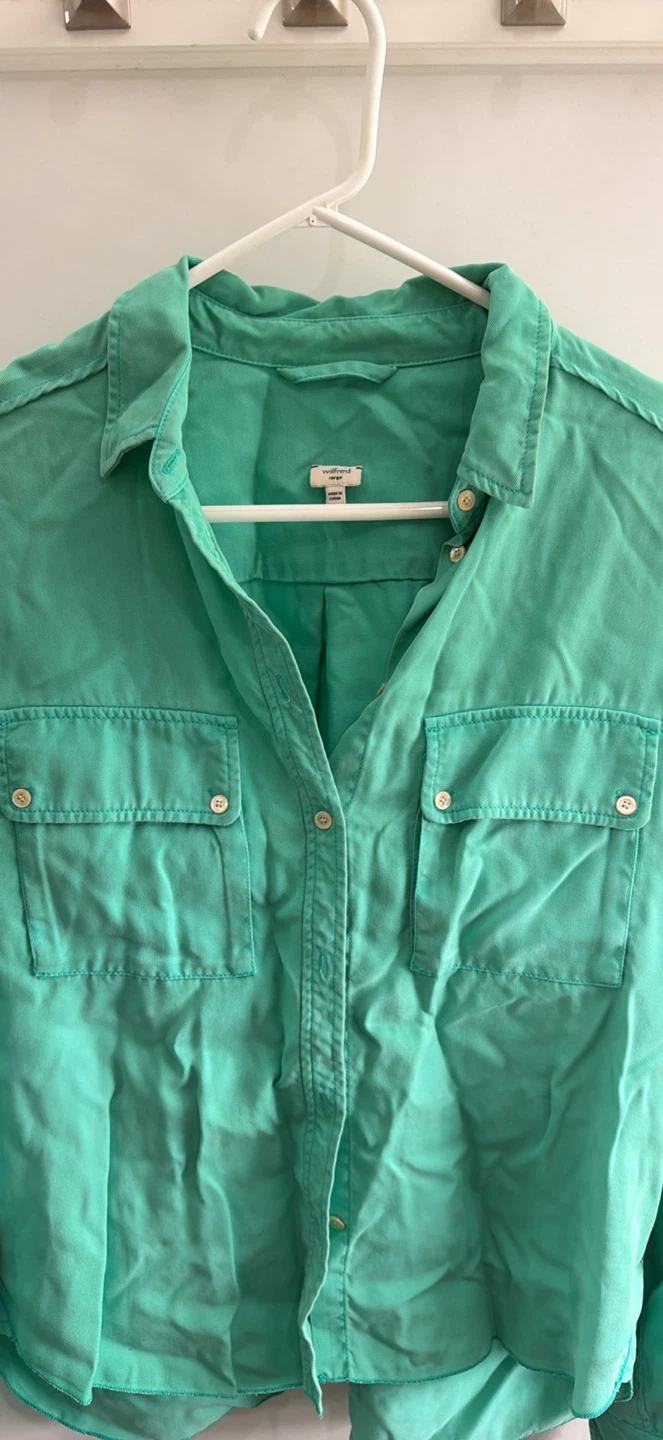 Aritzia Green Button-Up Shirt - photo 2