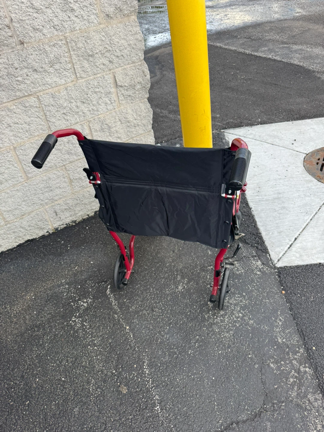 Red Lightweight Transport Wheelchair - photo 2