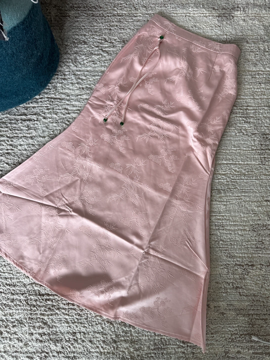Pink Brocade Mermaid Maxi Skirt Size S - photo 3