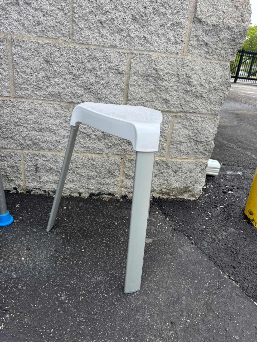 Adjustable Height Shower Stool with Blue Seat - photo 2