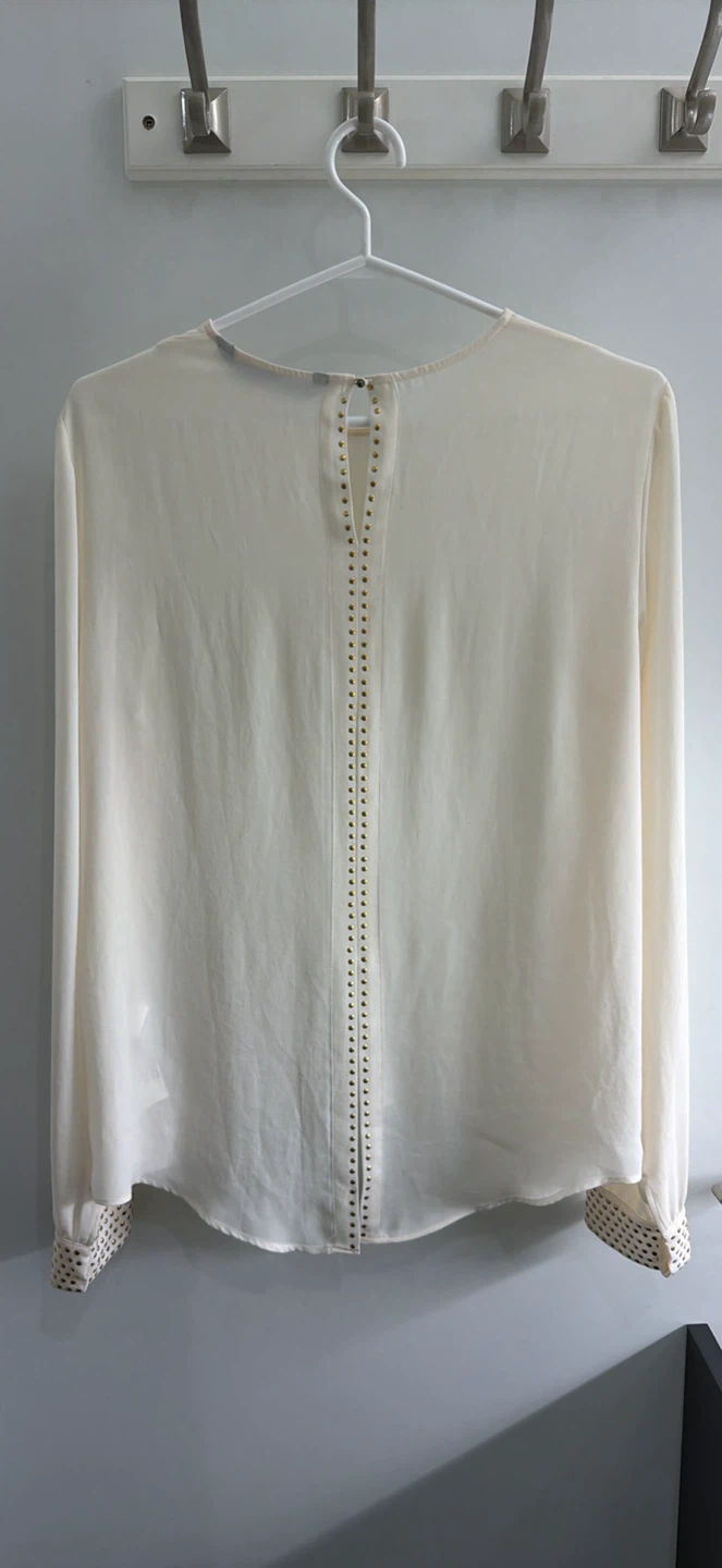 Zara Cream blouse with gold stud detail - photo 4