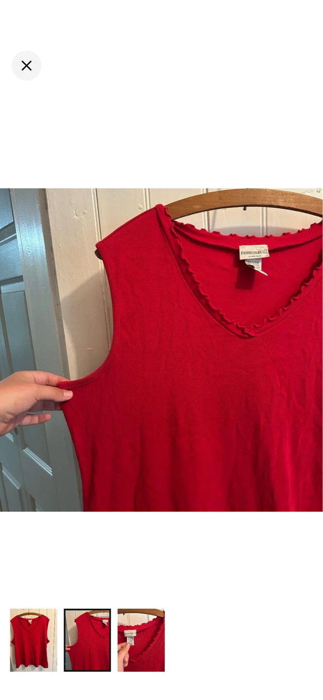Fashion Bug Women's Red Sleeveless V-Neck Top - photo 2