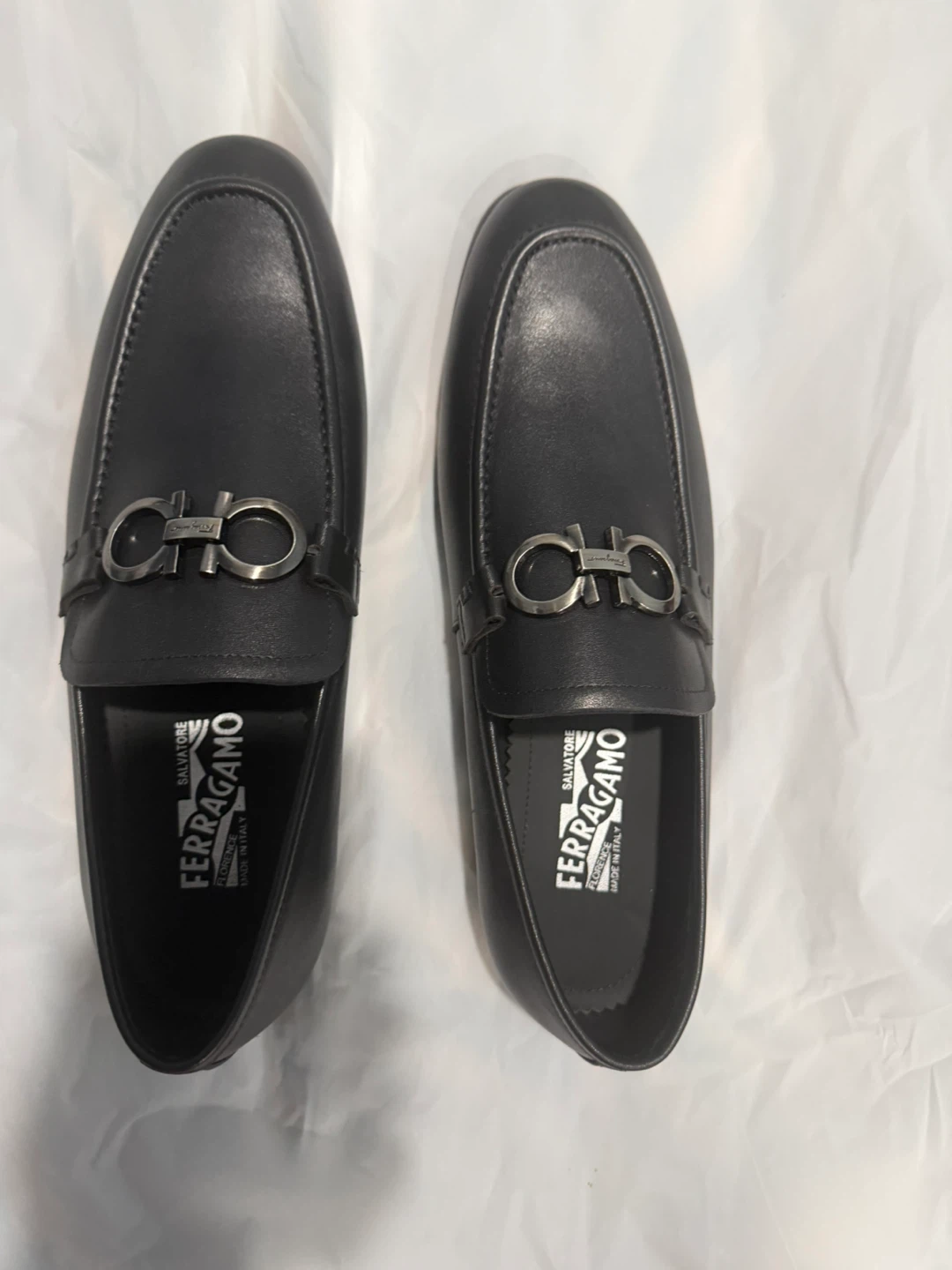 Salvatore Ferragamo Black Leather Loafers - Size 44 - photo 2
