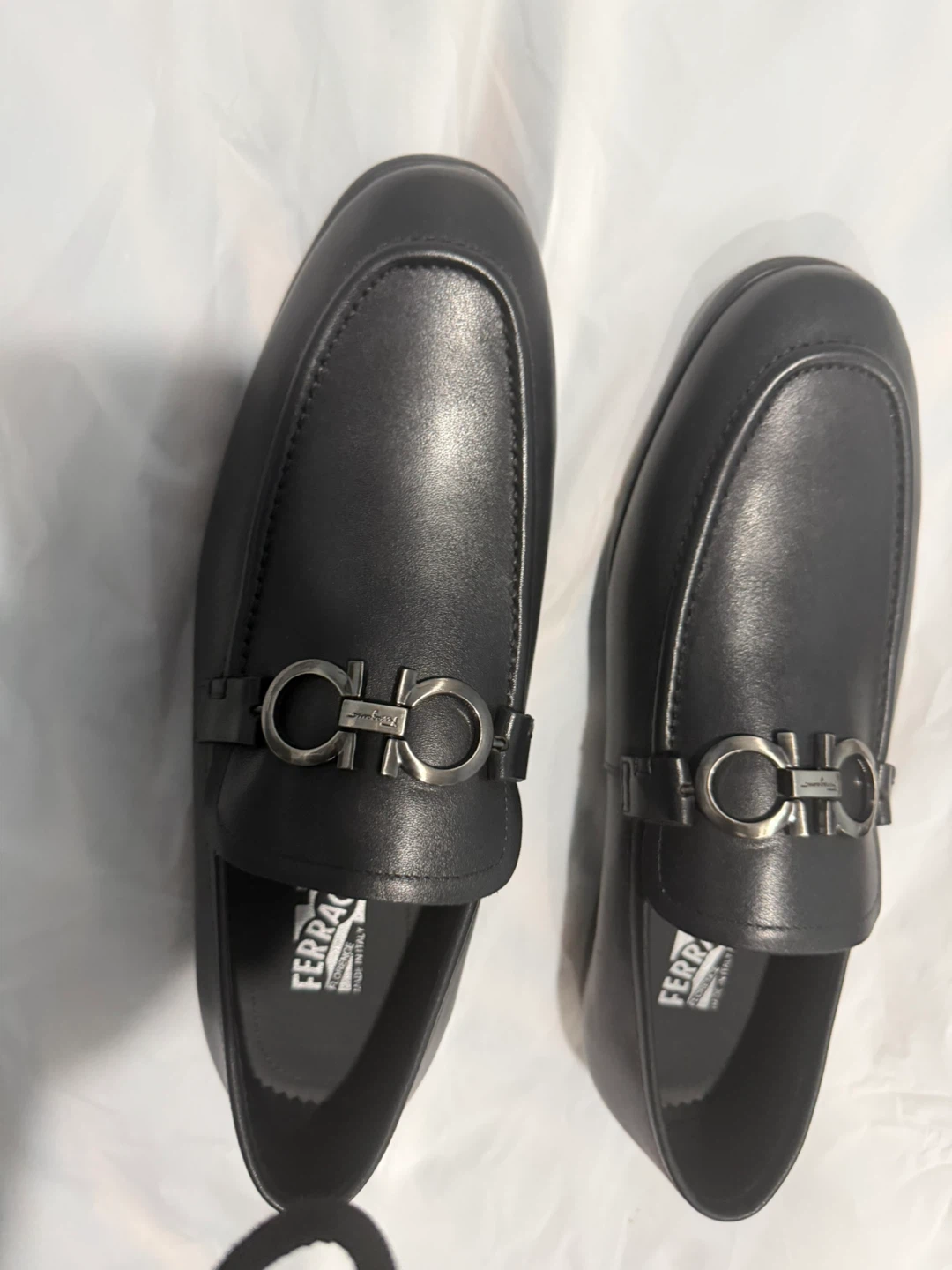 Salvatore Ferragamo Black Leather Loafers - Size 44