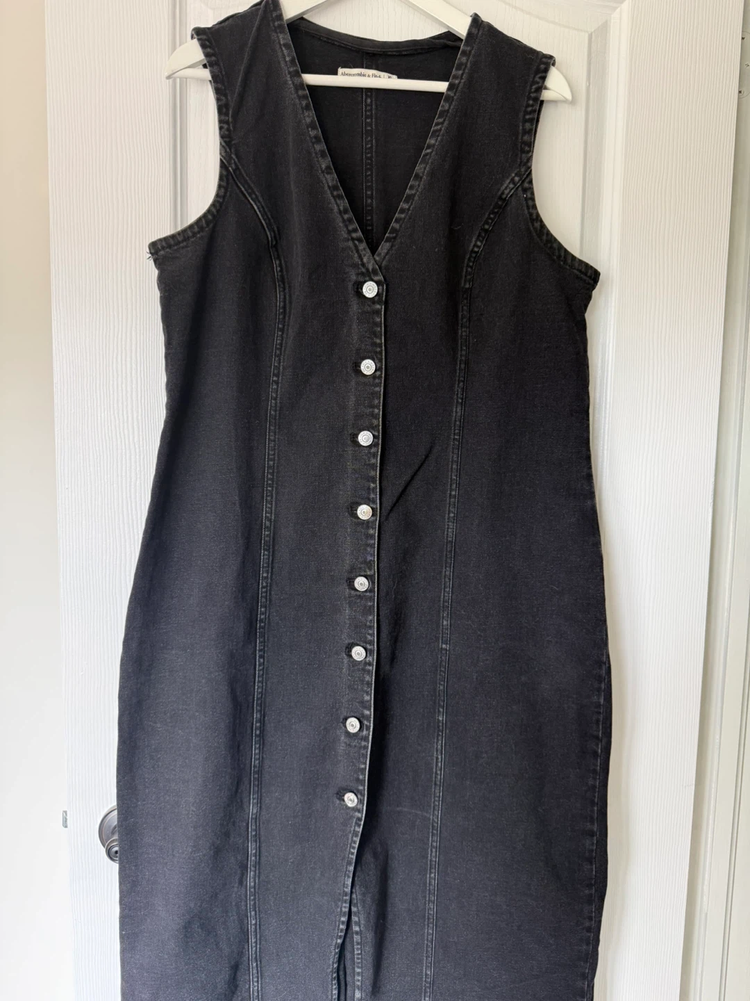 Abercrombie Black Denim Sleeveless Dress 👗 XL