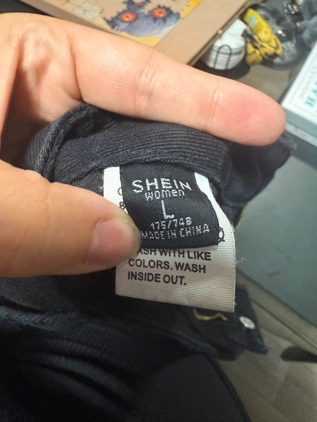 SHEIN Women's Black Ripped Denim Shorts Size L - photo 2