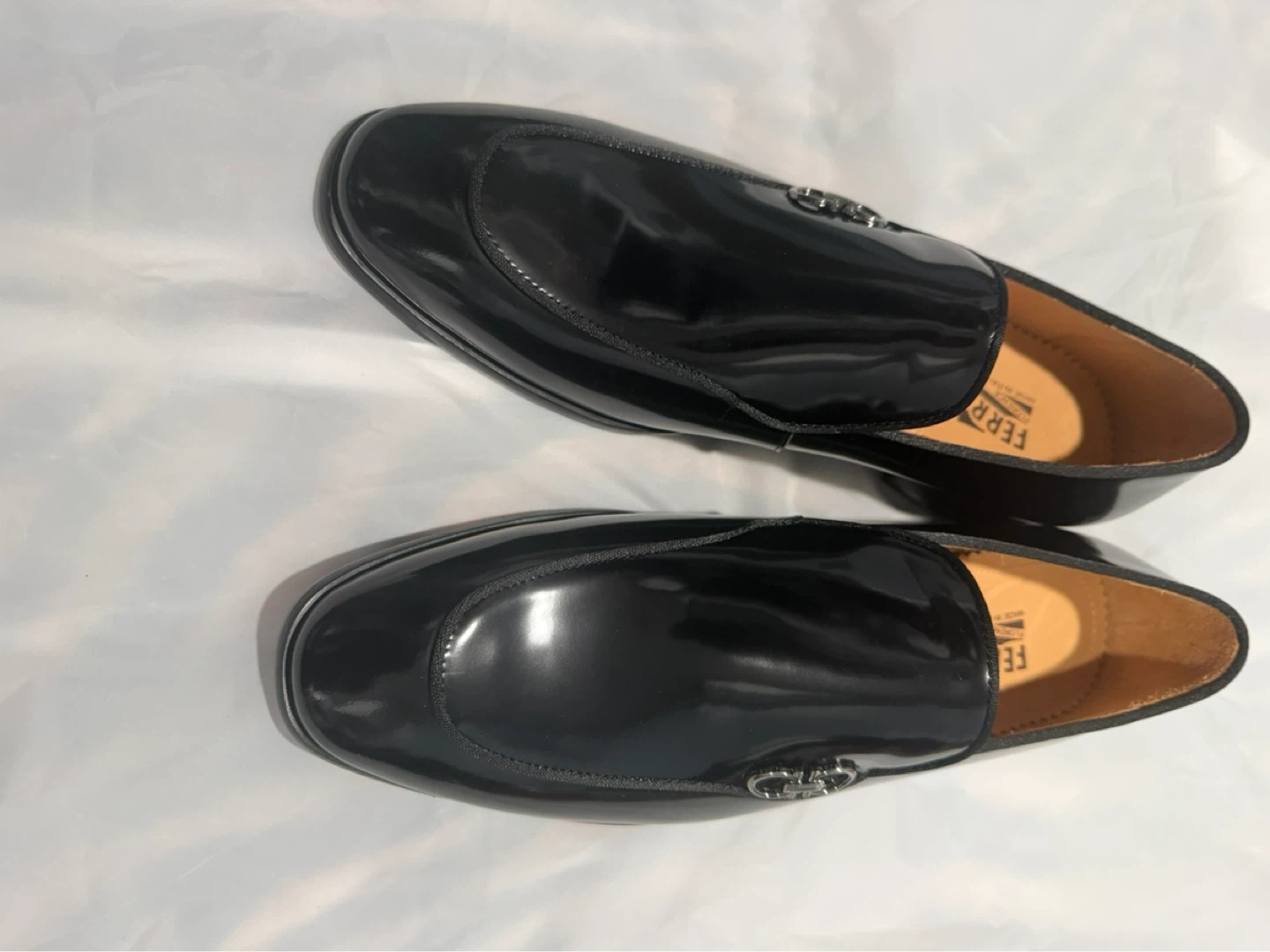 Salvatore Ferragamo Black Patent Leather Loafers Size 44 - photo 3
