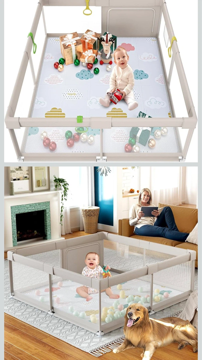 Baby Playpen 59x71 Inch - Medium Grey - photo 3