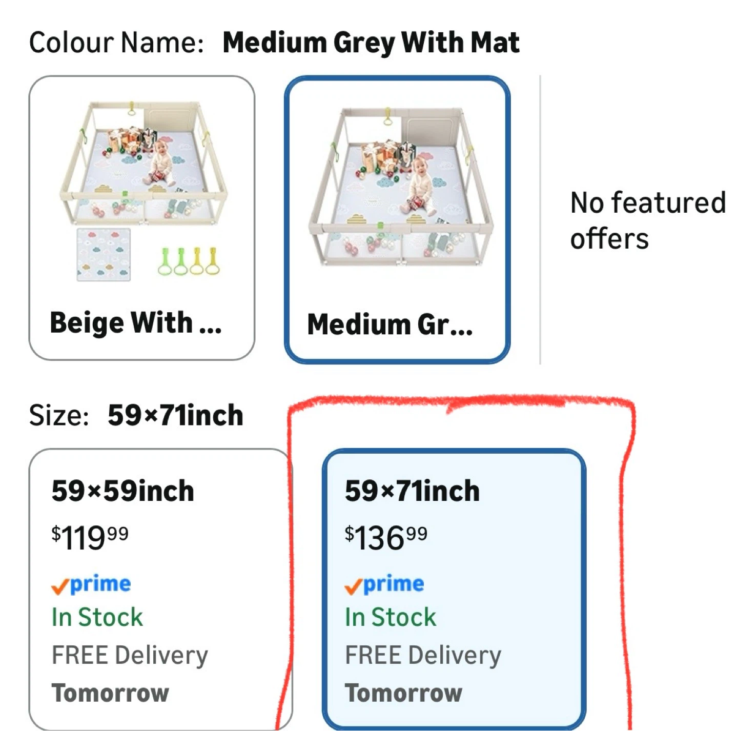 Baby Playpen 59x71 Inch - Medium Grey - photo 4