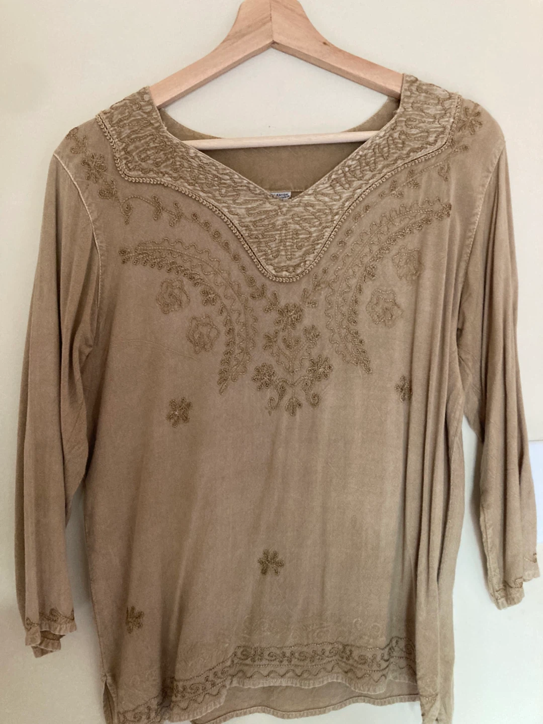 Embroidered Rayon Top - M