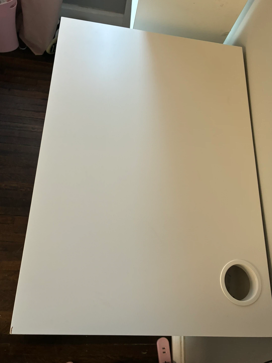 White Desk with Drawer and Cable Hole from ikea - photo 3