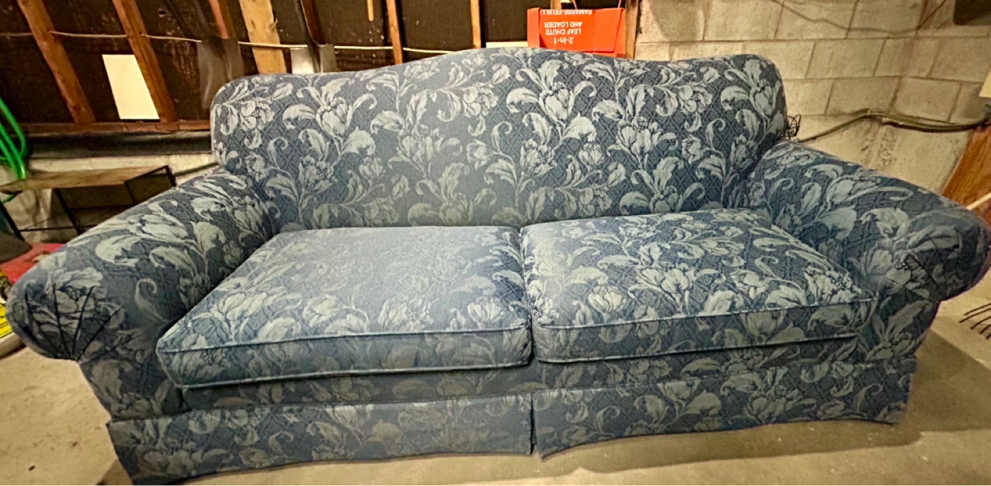 Blue Floral Loveseat Sofa and accent chair