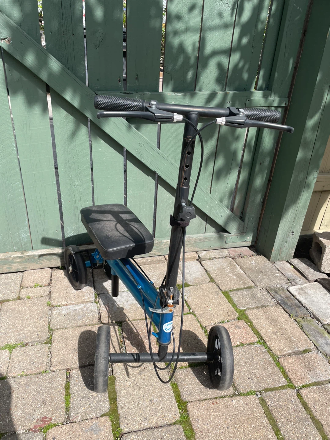 Blue 4-Wheel Knee Scooter Walker