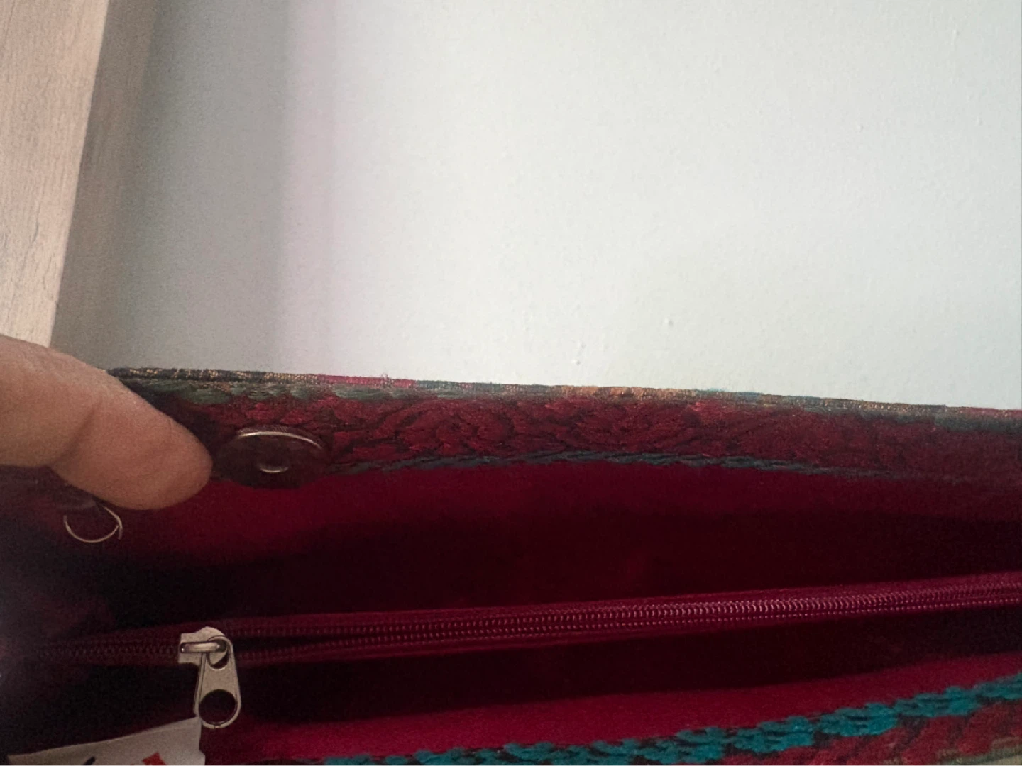 Embroidered Clutch with Jewel Embellishment - photo 3