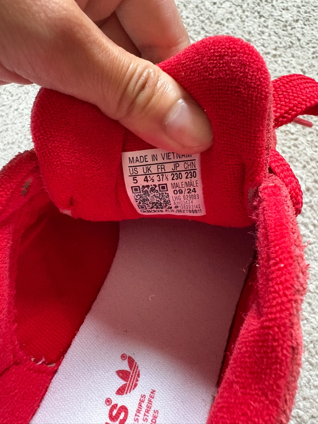 Red Adidas Campus Sneakers Size 5 youth - photo 4